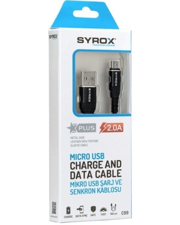 Syrox C89 2.0A Mikro Hızlı Şarj Ve Senkron Kablosu